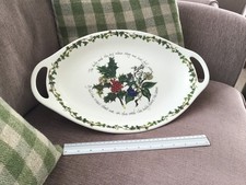 LG PORTMERION HOLLY&IVY. TURKEY PLATE.47x31cm.TWIN HANDLES. USED ONCE.