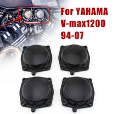 4x Carburetor Carb Diaphragm Top Cap Cover For YAMAHA V-max1200 1994-2007 Black