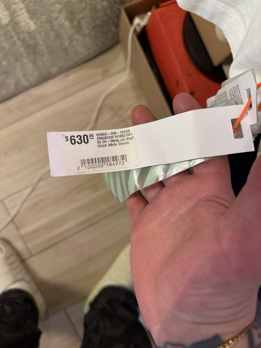 でん Off White Acrylic Hoodie White/Yellow 2019 Fits L /Xl Tagged S