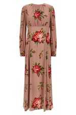 DOLCE&GABBANA Bouquet Rose Pink Silk Dress New & Authentic