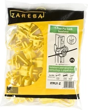 Zareba ITPLY-Z Pin-lock T-Post Insulator, 25 per Bag,Yelllow 25 Pack 