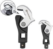 Powerbuilt 2 Piece Spring-Loaded Auto Size Adjusting Crowfoot Wrench Set, Power