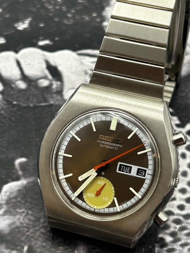 Seiko 6139-8020 Cronógrafo Automático Esfera Marrón Modelo 1976 Original Como Nuevo - Imagen 2 de 10