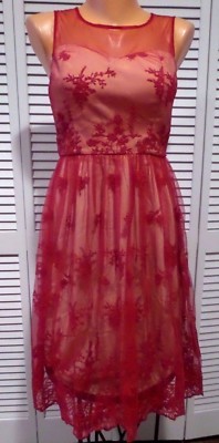 NWOT Geode Cherished Charm Lace Dress in Red Sz S Modcloth Read Measure |  eBay