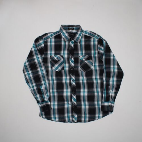 Eighty Eight Platinum Mens Large Long Sleeve Regular Shirt Blue Check - Picture 1 of 4
