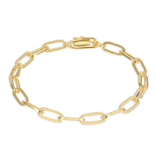 5 mm Paperclip Link Bracelet 14k Yellow Gold side closure New Gift