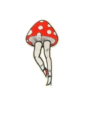 Mushroom with Legs Punk Patch, Iron On/Sew On