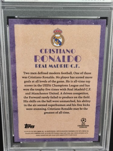 2023-24 Topps Deco Uefa Real Madrid Cristiano Ronaldo PSA 10 Low Pop - Picture 4 of 4