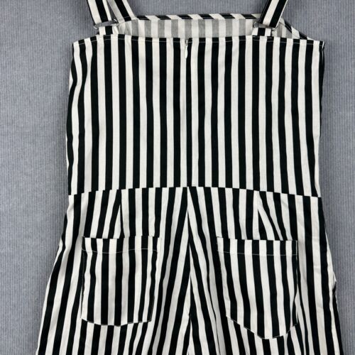 Lenni Jumpsuit Womens Small Black White Striped Wide Leg High Rise Pockets - Picture 4 of 12