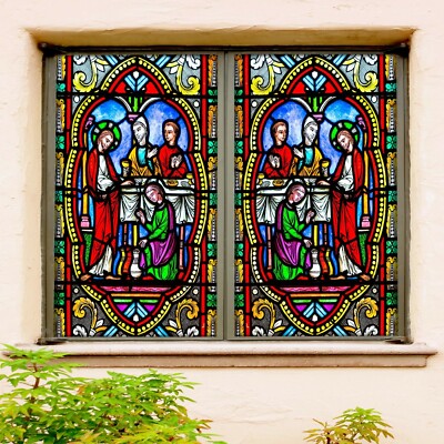 3D Holy Drawing P76554 Window Film Print Sticker Cling Stained Glass UV Block Su
