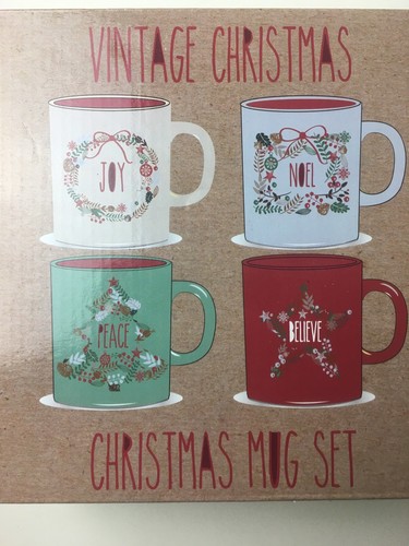 Vintage Christmas Mug Set CB Gift New in Box Lot of 4 Cups - Picture 10 of 10
