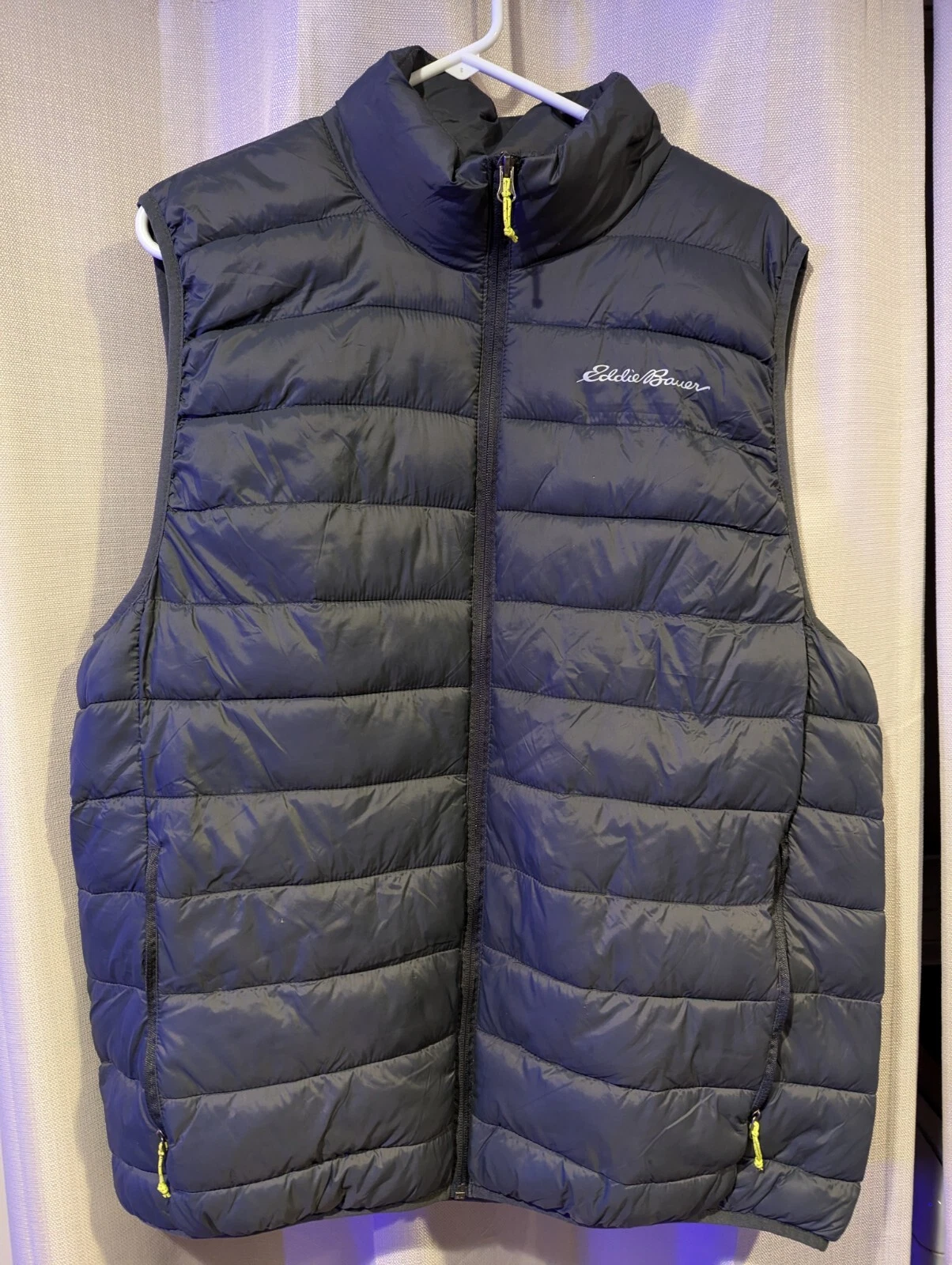 Eddie Bauer Grey Full Zip Down Filled Puffer Vest Men’s XL