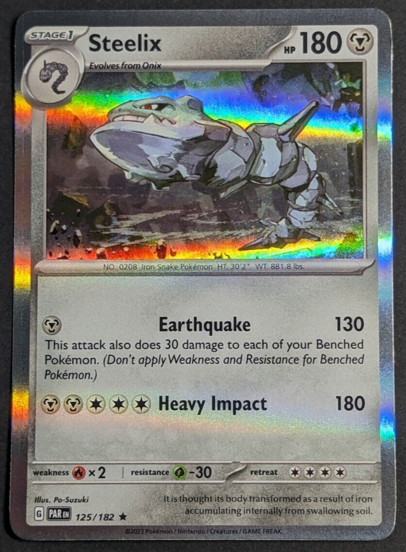 Steelix Holo NM 125/182 Paradox Rift Pokemon Card