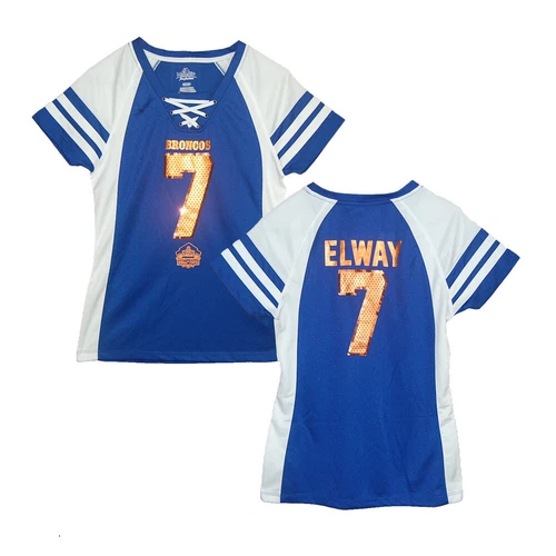 NFL Women's Shirt Denver Broncos Draft John Elway Hof Girls Ladies Jersey