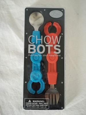 Fred & Friends Chow Bots Kinderbesteck, Gabel Löffel Roboter Mechaniker Spaß Geschenk