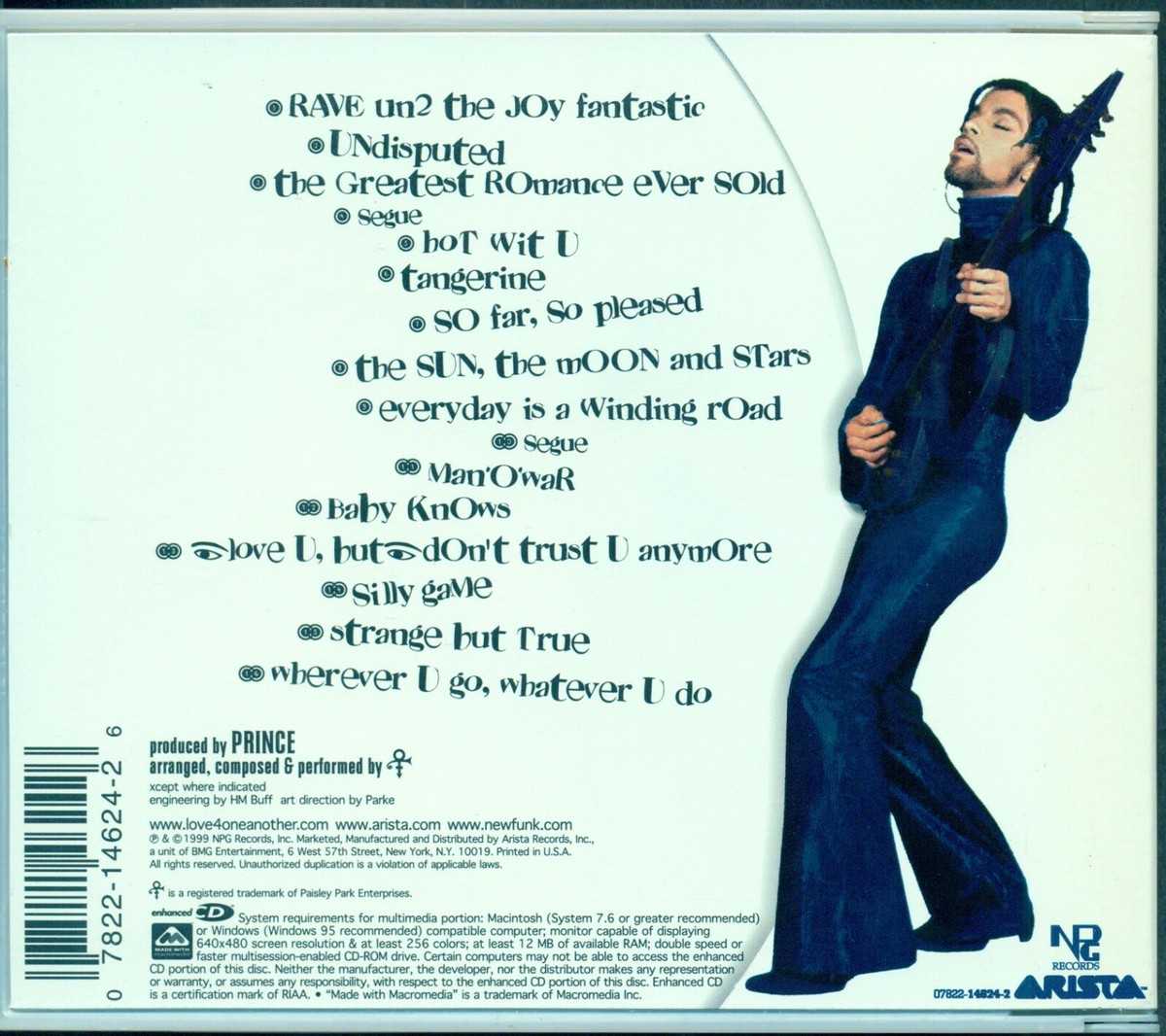 Prince Rave Un2 The Joy Fantastic CD With Folded Poster NM Arista