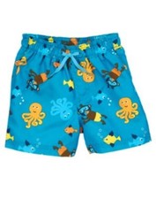 GYMBOREE SWIM SHOP BLUE UNDERWATER SCENE SWIM TRUNKS 18 24 NWT