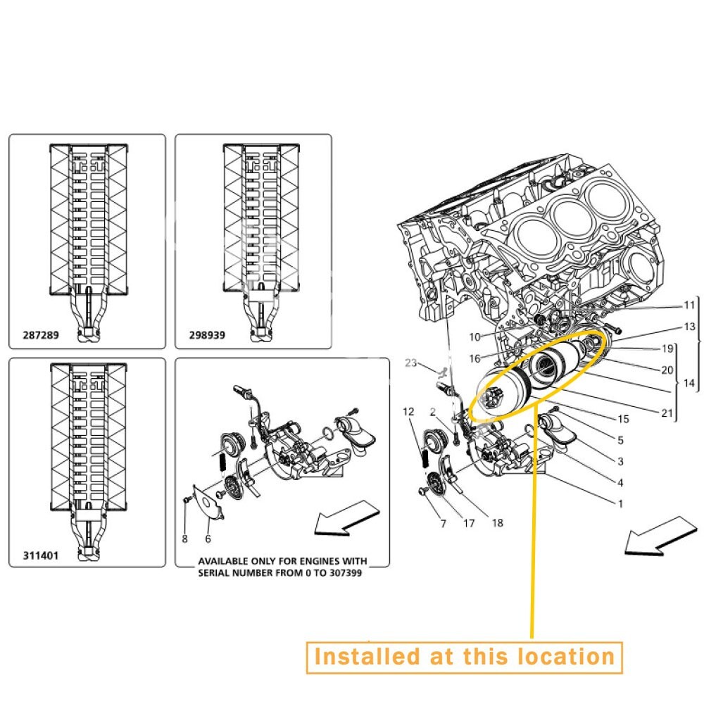 For Maserati Quattroporte Ghibli OIL FILTER OEM：311401