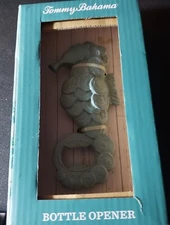 Seahorse Tommy Bahama Bottle Opener Cast Iron Green Patina Handheld NEW