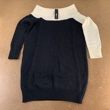 Fashion Nova Women's Size Medium Black White Odessa Mini Sweater Dress NWT