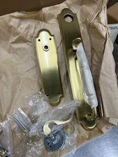 Baldwin 6401-060-RFD Devonshire Right Full DUMMY Lever Set - Satin Brass & Brown