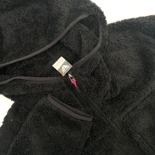NIKE ACG Womens Sz XL Black Full-Zip Hooded Teddy Fleece Jacket Embroidered Logo - Picture 2 of 7