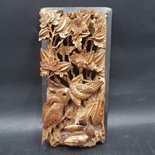Feines Wandrelief/Holzpaneel/Holzschnitzerei mit Tier und Pflanzen Relief-China