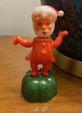 Vintage Santa Claus Push Puppet Finger Collapsible MCM Mid Century Christmas