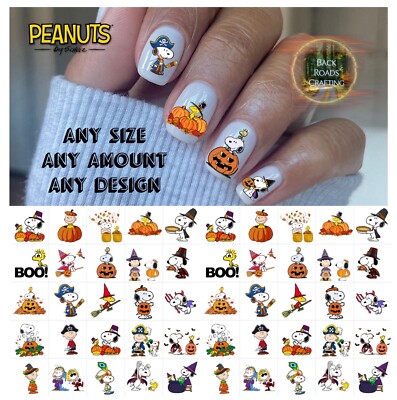Peanuts Snoopy Charlie Brown Waterslide Nail Decals Set 50 Halloween