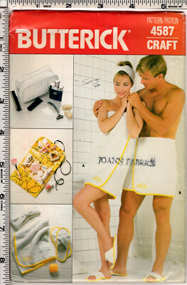 ''Misses'/Men's Bath Accessories with Transfer''  1986 Butterick Craft 4587 UNCUT