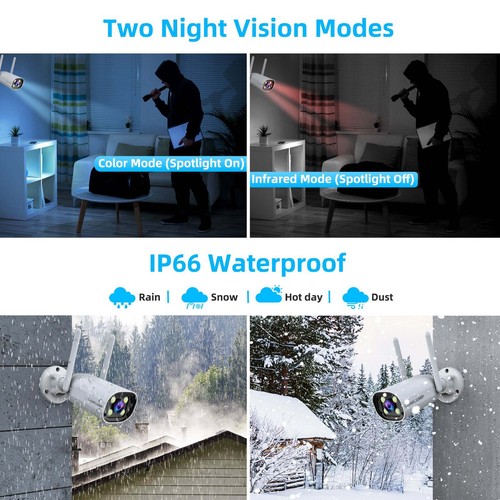 3MP Überwachungskamera Set Aussen WLAN Kamera Outdoor 2-Wege-Audio mit Monitor - Bild 4 von 14