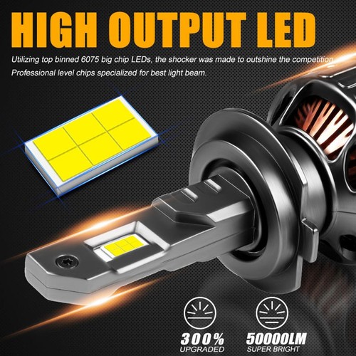 H7 150W 50000LM LED Headlight Kit Bright High Low Beam 6000K White For Audi A4 - Picture 4 of 10