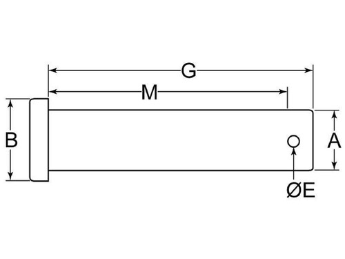 Steel Clevis Pin 1/2 x 4-1/2" .50 x 4.50 - Picture 3 of 3