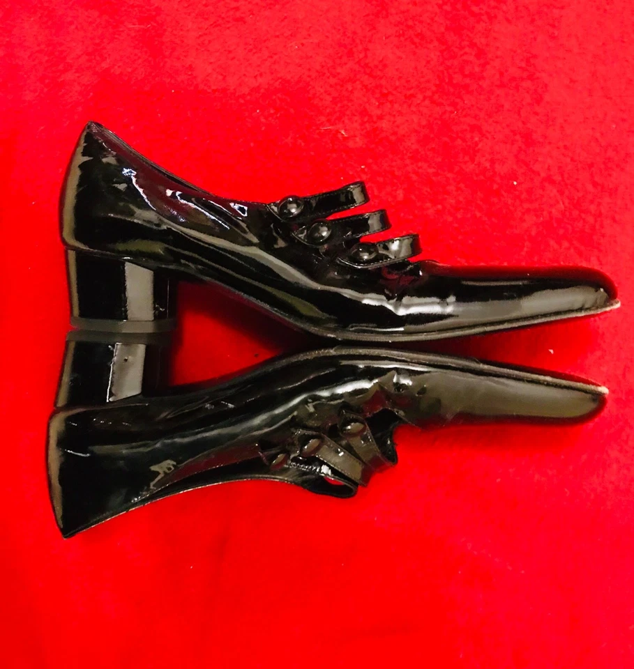 Authentic Amalfi by Rangoni vintage black patent leather heels sz 7.5 - Image 3 of 4