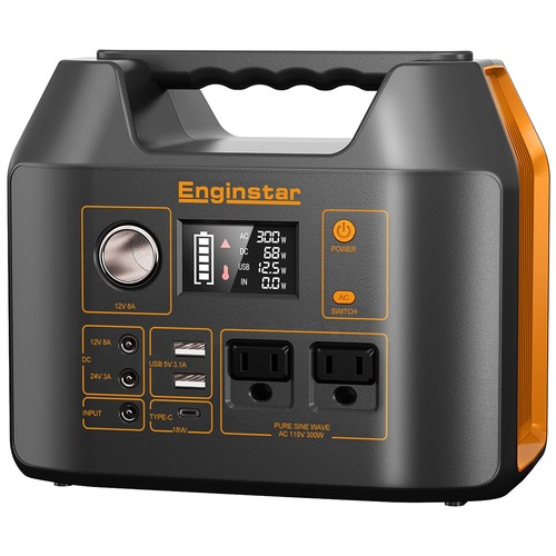 Portable Power Station EnginStar 300W Solar Generator 110V 296Wh Power Bank - 第 1/9 張圖片