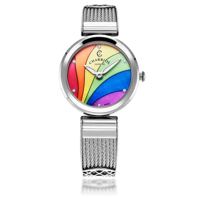 CHARRIOL - Forever Rainbow Motif Stainless Women's Quartz Watch - FE32.101.032 CHARRIOL - Forever Rainbow Motif Stainless Women's Quartz Watch - FE32.101.032