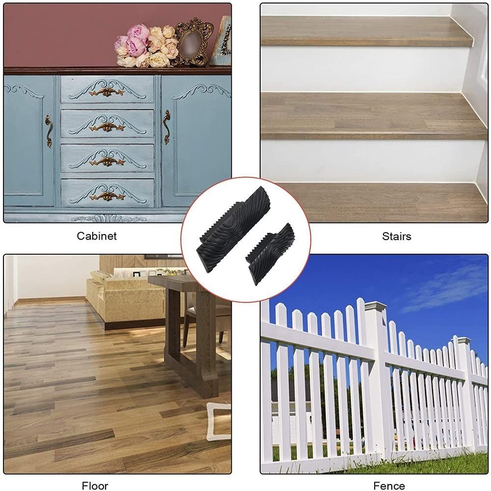 Ms6 Black Wood Grain Painting Tool Convenient Wood Texture Pattern Wall