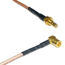 RG316 SMB MALE BULKHEAD to SMB FEMALE ANGLE RF Cable Rapid-SHIP LOT