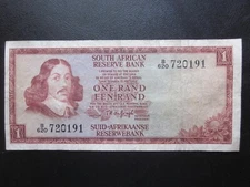 1967 South Africa 1 Rand  P-109b Banknote Vintage Collectible Note