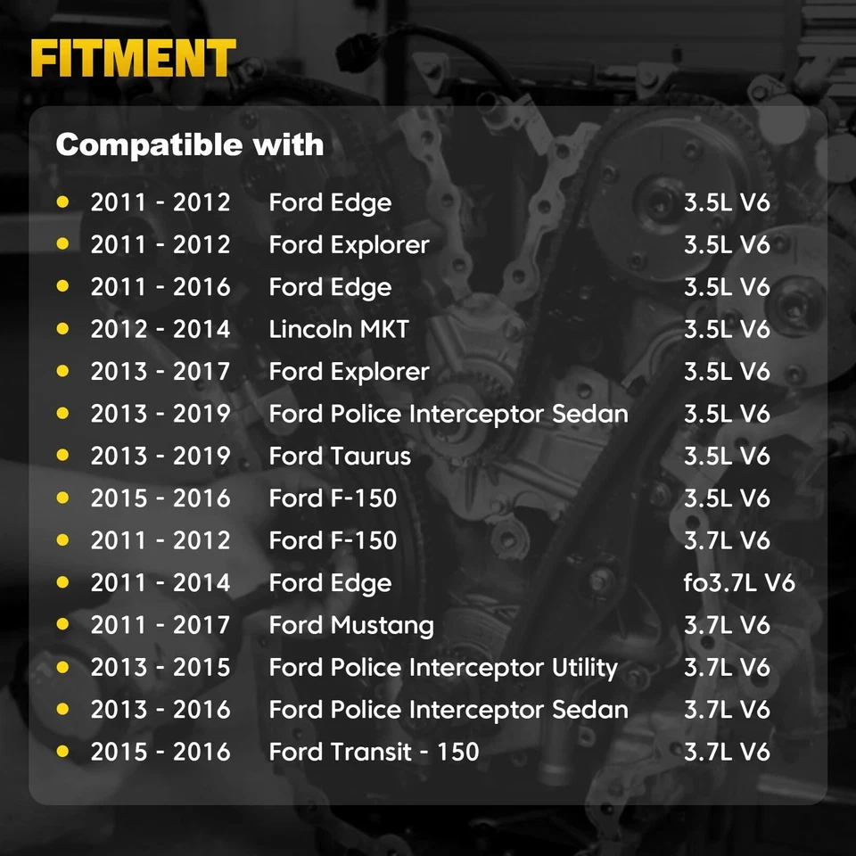 Kit de cadena de distribución bomba de agua para Lincoln MKX MKS Ford Taurus Edge Flex 3,5 L 3,7 L Foto 3 de 4