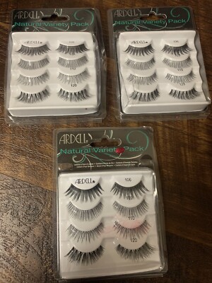 NEW ARDELL Natural Variety Pack Black False Eyelashes 106 109 110 120.12 Pair