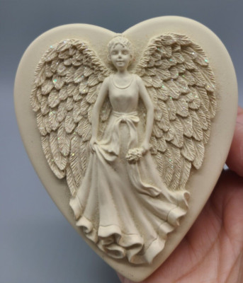 Angel Star Heart Resin Sparkly Wings Trinket Box