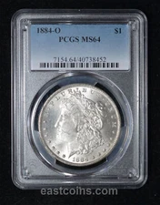 PCGS MS64 1884-O Morgan Dollar, blast white. sku452