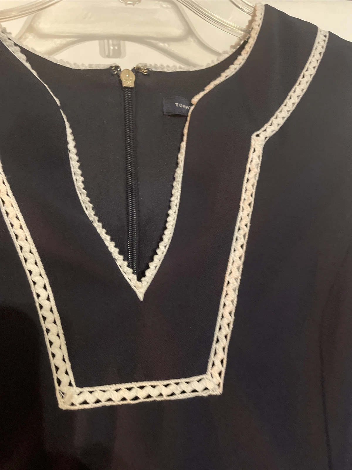 VETEMENTS Tommy Hilfiger abito tubino donna blu navy senza maniche carriera bodycon taglia 4