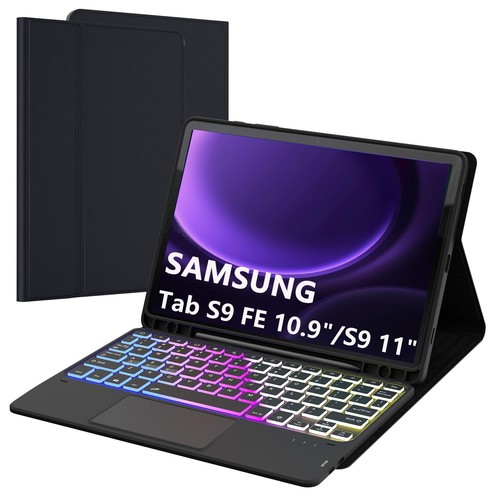 for Samsung Galaxy Tab S10 FE/S9 FE 10.9"/S9 11" Keyboard Case 3 Zone 7 Color...