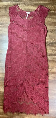 Intimately Free People Womens Sz Small Maroon Peekaboo Scalloped Lace Slip Dress | eBay Intimately Free People Womens Sz Small Maroon Peekaboo Scalloped Lace Slip Dress | eBay