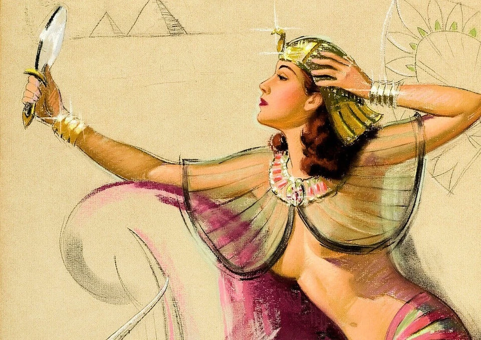 Pin Up El Egipcio 1946 Vintage Póster Impresión Estilo Retro Clásico Pinup Art Foto 2 de 4