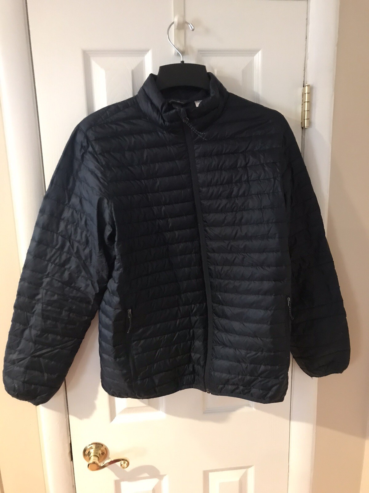 Eddie Bauer Microlight Down Full Zip Jacket Puffer Packable Mens Sz M