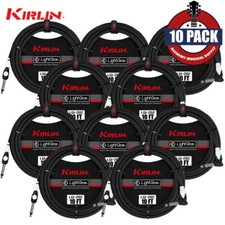 10-PACK Kirlin LGI-202 10FT 1/4" Straight - Right Angle Guitar Instrument Cable