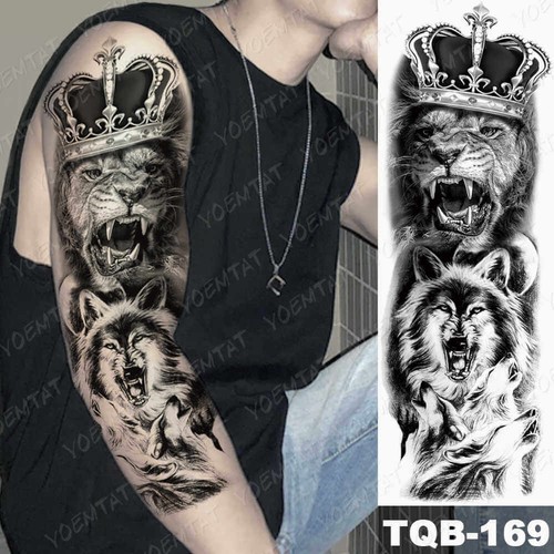 Large Arm Sleeve Tattoo Japanese Prajna Carp Dragon Waterproof Temporary Sticker - Picture 37 of 37